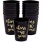 16 Pack Cheers to 40 Years Plastic Party Cups - 40th Birthday Decorations for Men and Women, Anniversaries (Black, 16 oz)